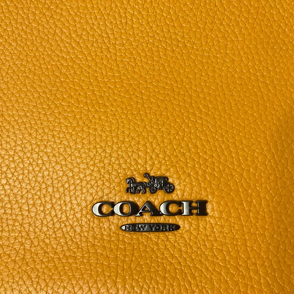 Coach Mustard Pebbled Leather Crossbody Bag
